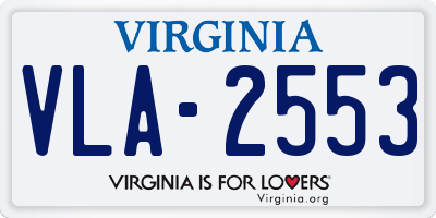 VA license plate VLA2553