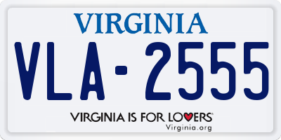 VA license plate VLA2555