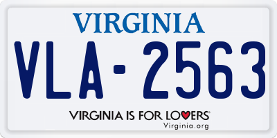 VA license plate VLA2563