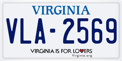 VA license plate VLA2569