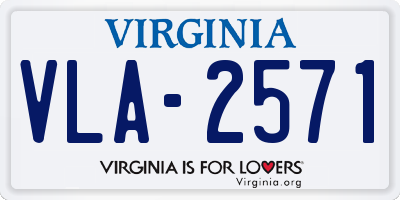 VA license plate VLA2571