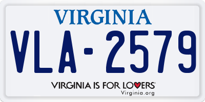 VA license plate VLA2579