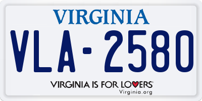 VA license plate VLA2580