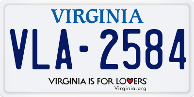 VA license plate VLA2584