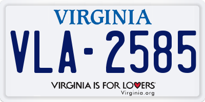 VA license plate VLA2585