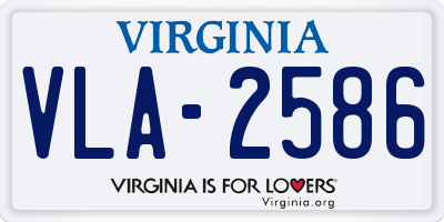 VA license plate VLA2586