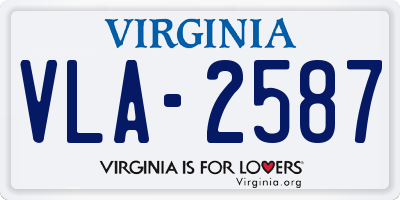 VA license plate VLA2587