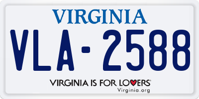 VA license plate VLA2588