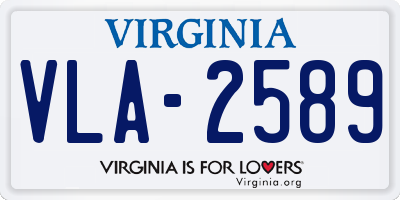 VA license plate VLA2589