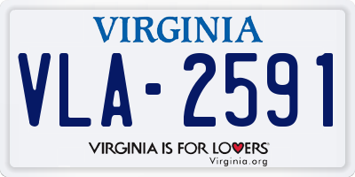 VA license plate VLA2591