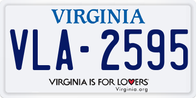 VA license plate VLA2595