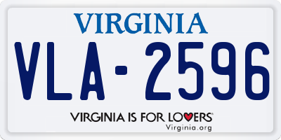 VA license plate VLA2596