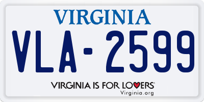 VA license plate VLA2599