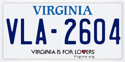 VA license plate VLA2604
