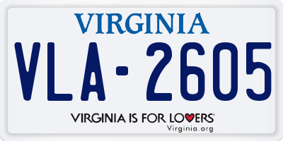 VA license plate VLA2605