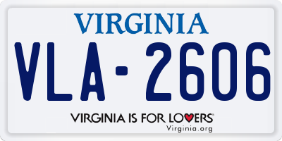 VA license plate VLA2606
