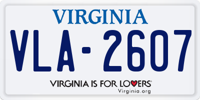 VA license plate VLA2607
