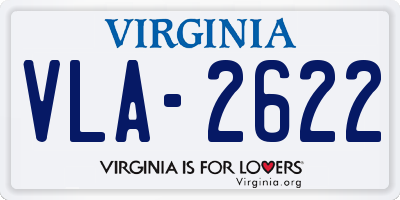 VA license plate VLA2622