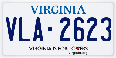VA license plate VLA2623