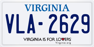 VA license plate VLA2629