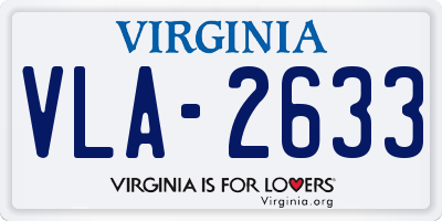 VA license plate VLA2633