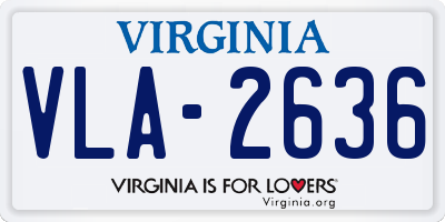 VA license plate VLA2636