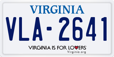VA license plate VLA2641