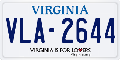 VA license plate VLA2644
