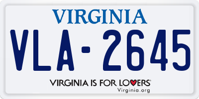 VA license plate VLA2645