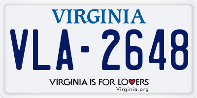 VA license plate VLA2648