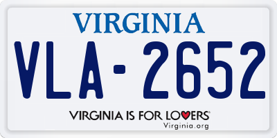 VA license plate VLA2652