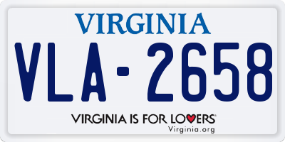 VA license plate VLA2658