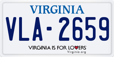 VA license plate VLA2659