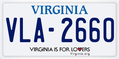 VA license plate VLA2660