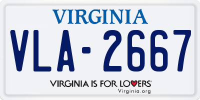 VA license plate VLA2667