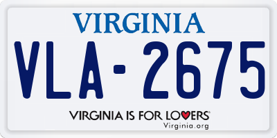VA license plate VLA2675