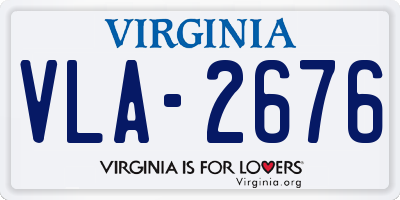VA license plate VLA2676