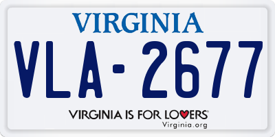 VA license plate VLA2677