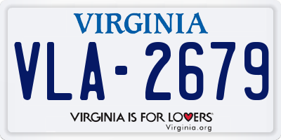 VA license plate VLA2679
