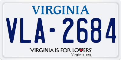 VA license plate VLA2684