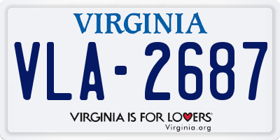 VA license plate VLA2687