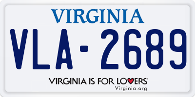 VA license plate VLA2689