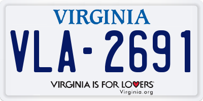VA license plate VLA2691