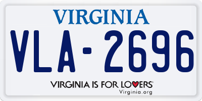VA license plate VLA2696