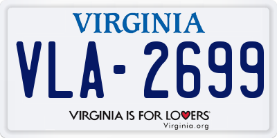 VA license plate VLA2699