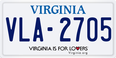 VA license plate VLA2705