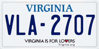 VA license plate VLA2707
