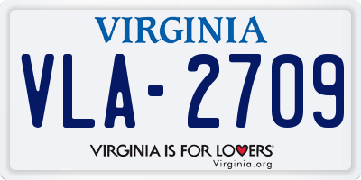 VA license plate VLA2709