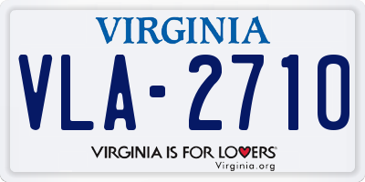 VA license plate VLA2710