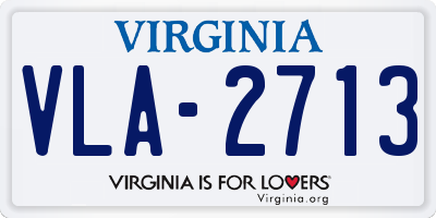 VA license plate VLA2713